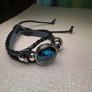 Black Zodiac Bracelet with Silver Accents